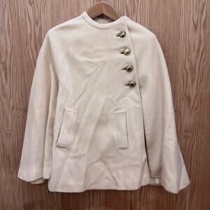 Vintage Wool Ivory Wool Cape One Size 1970s Townley Kaufman's Buttons